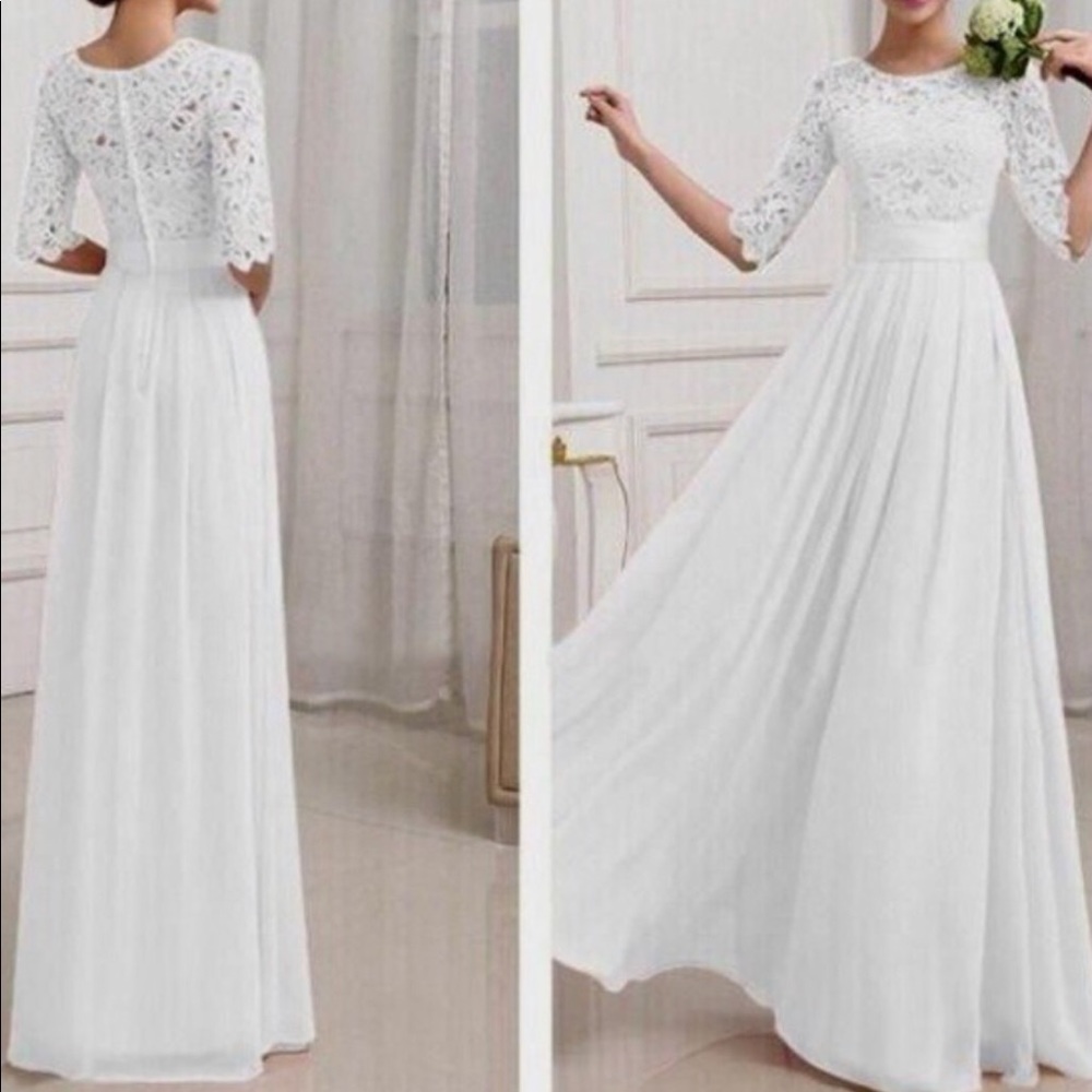 Lace and Sheer Wedding Dress